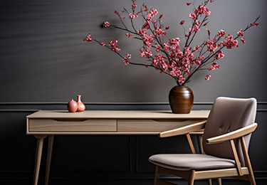 Brown Desk and Chair